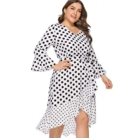 Plus Size Dot Dress For Women 4XL 5XL 6XL
