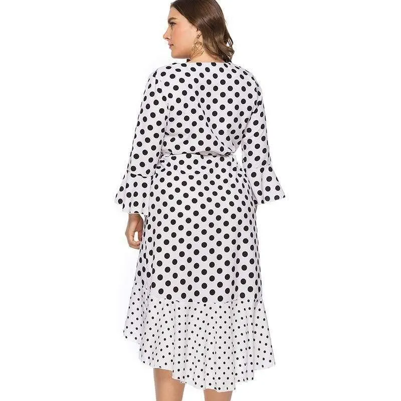 Plus Size Dot Dress For Women 4XL 5XL 6XL