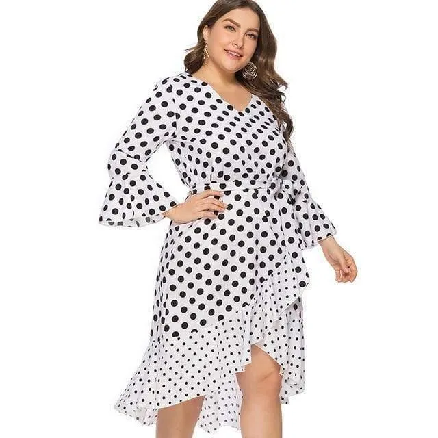 Plus Size Dot Dress For Women 4XL 5XL 6XL