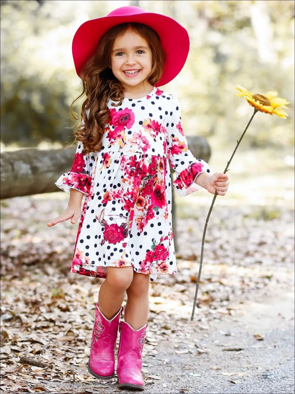 Polka Dot Floral Obsession A-Line Dress