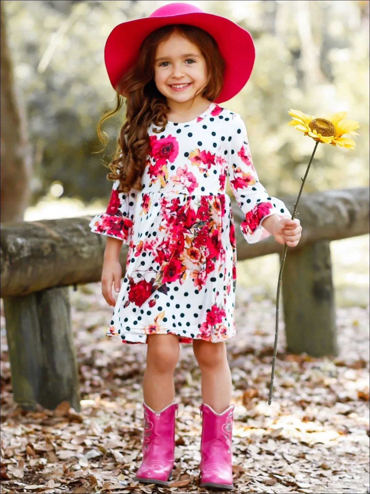 Polka Dot Floral Obsession A-Line Dress