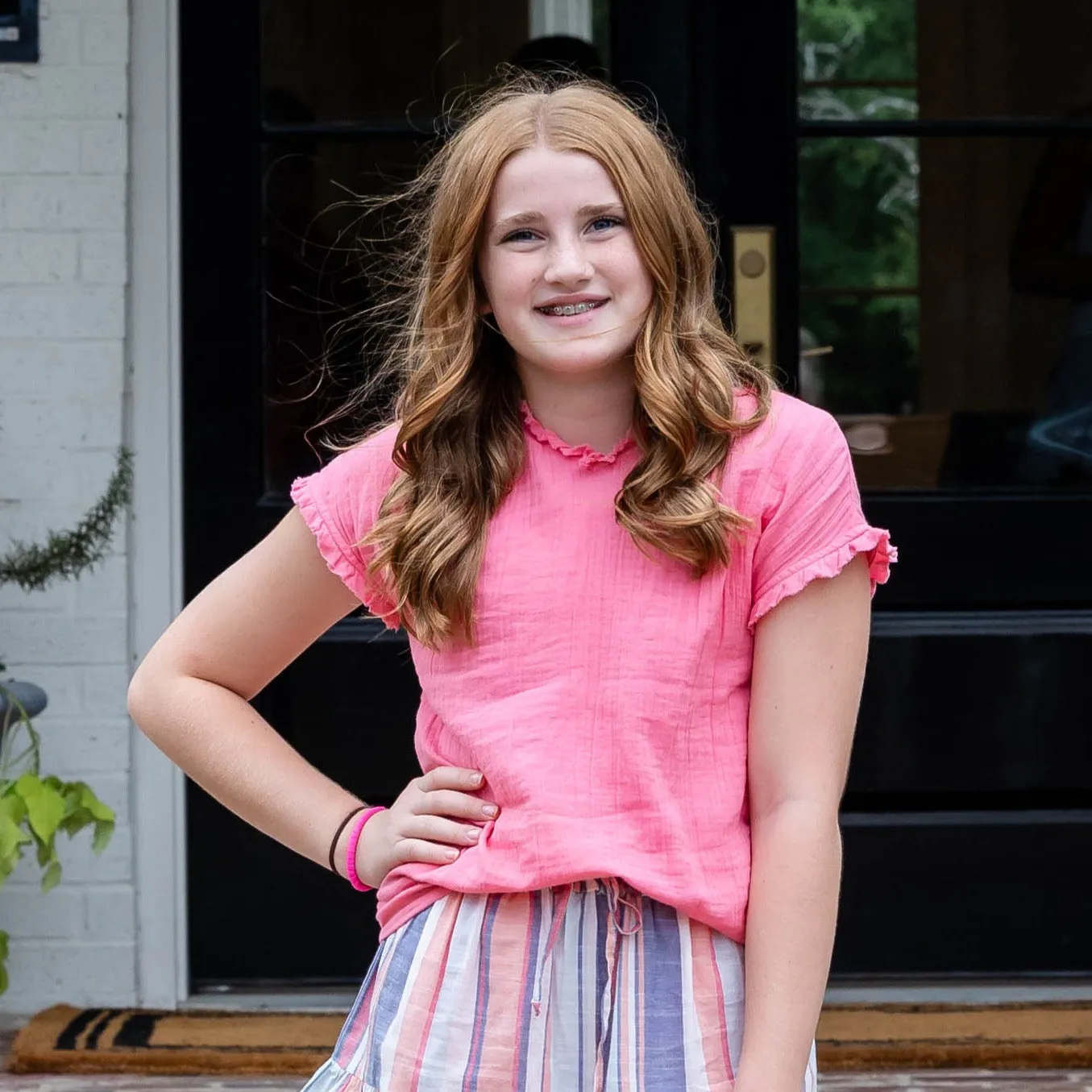 Polly Gauze Top - Peony