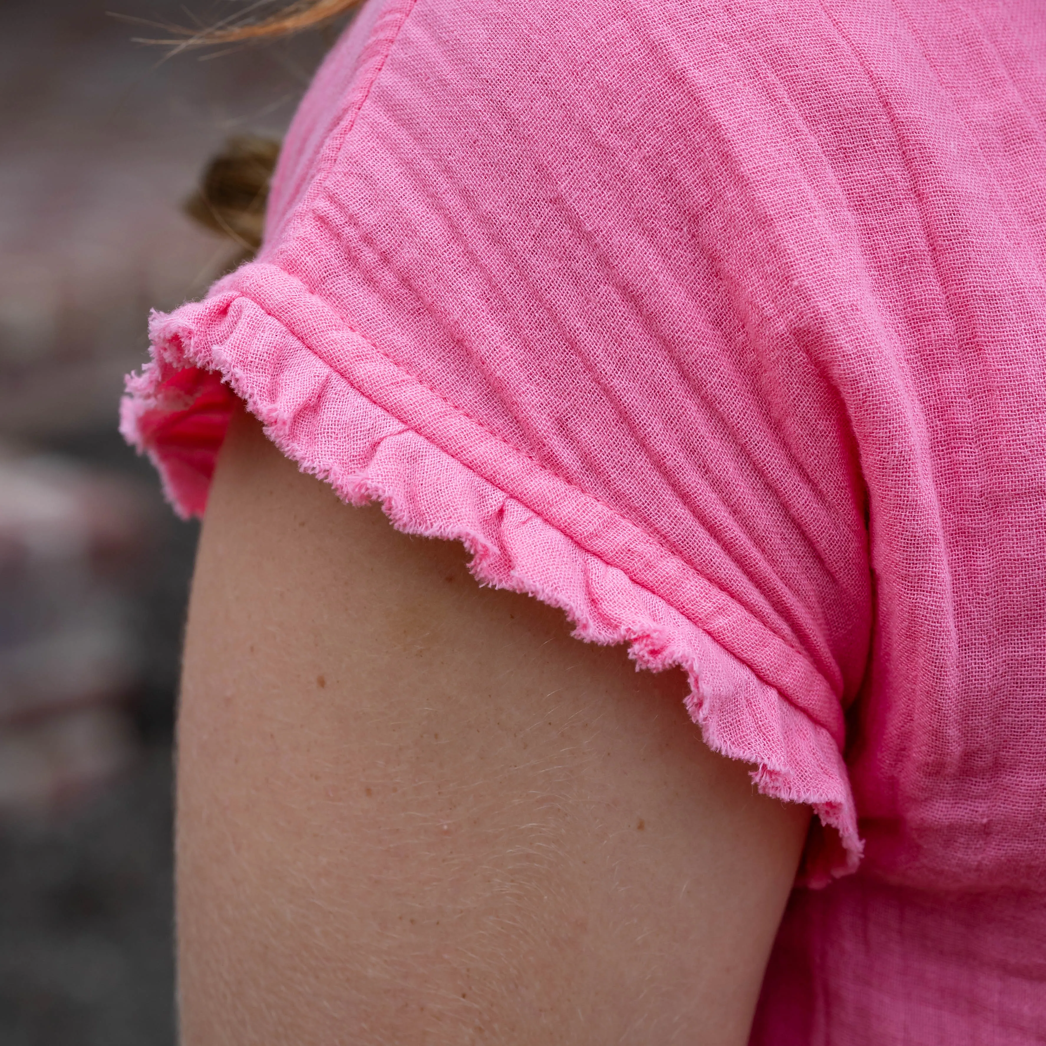 Polly Gauze Top - Peony