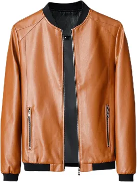 Real Leather Jacket Men Collar Winter Autumn Men Club Coat Long Jacket Stand Men's Coats Jackets Vintage Jacket Men
