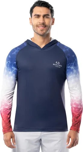 Realtree Men's Long Sleeve Patriotic Performance Fishing Hoodie