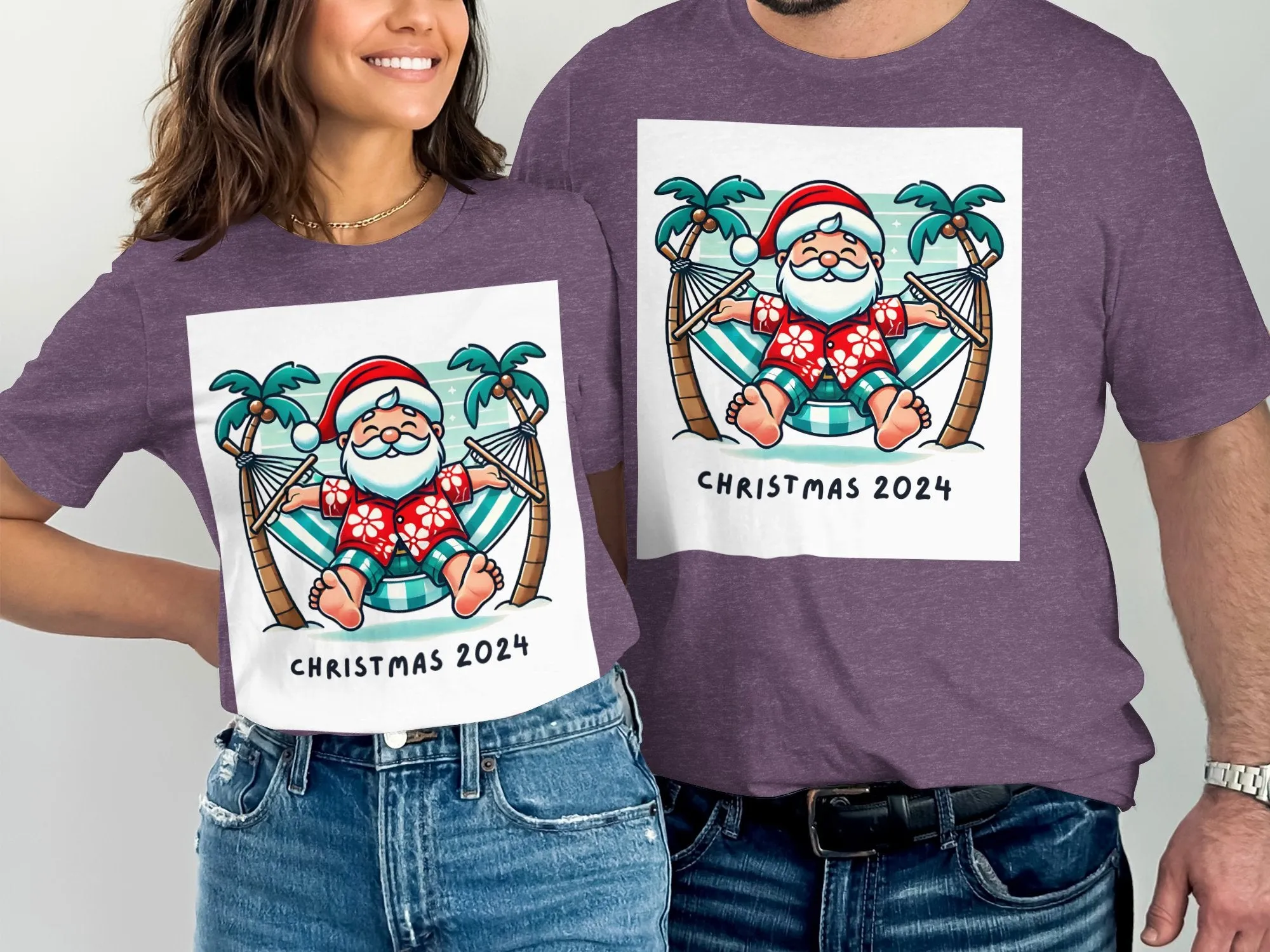 Relaxing Santa in Hammock Christmas 2024 Holiday T-Shirts