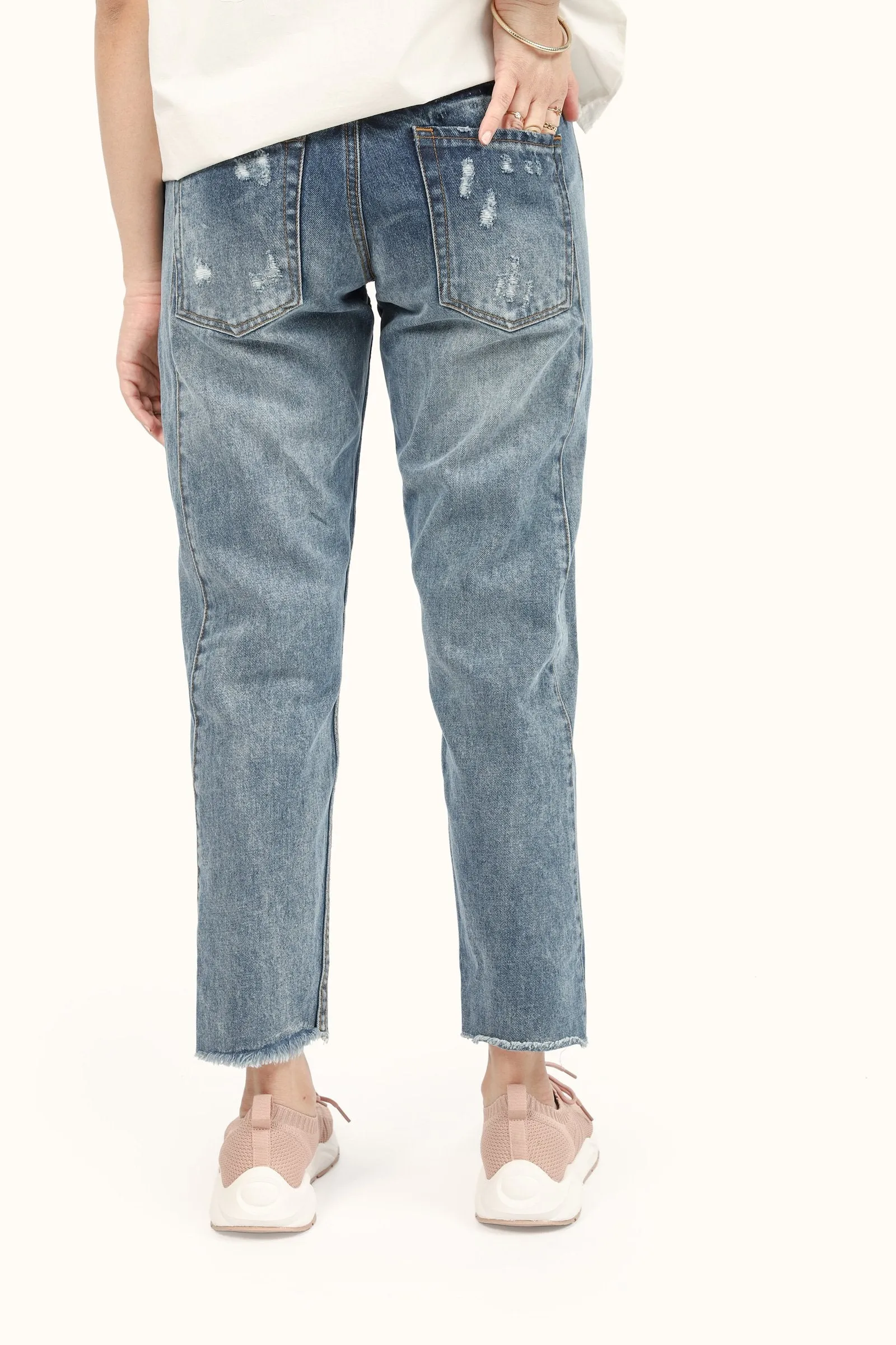 Ripped Slouchy Denim Jeans
