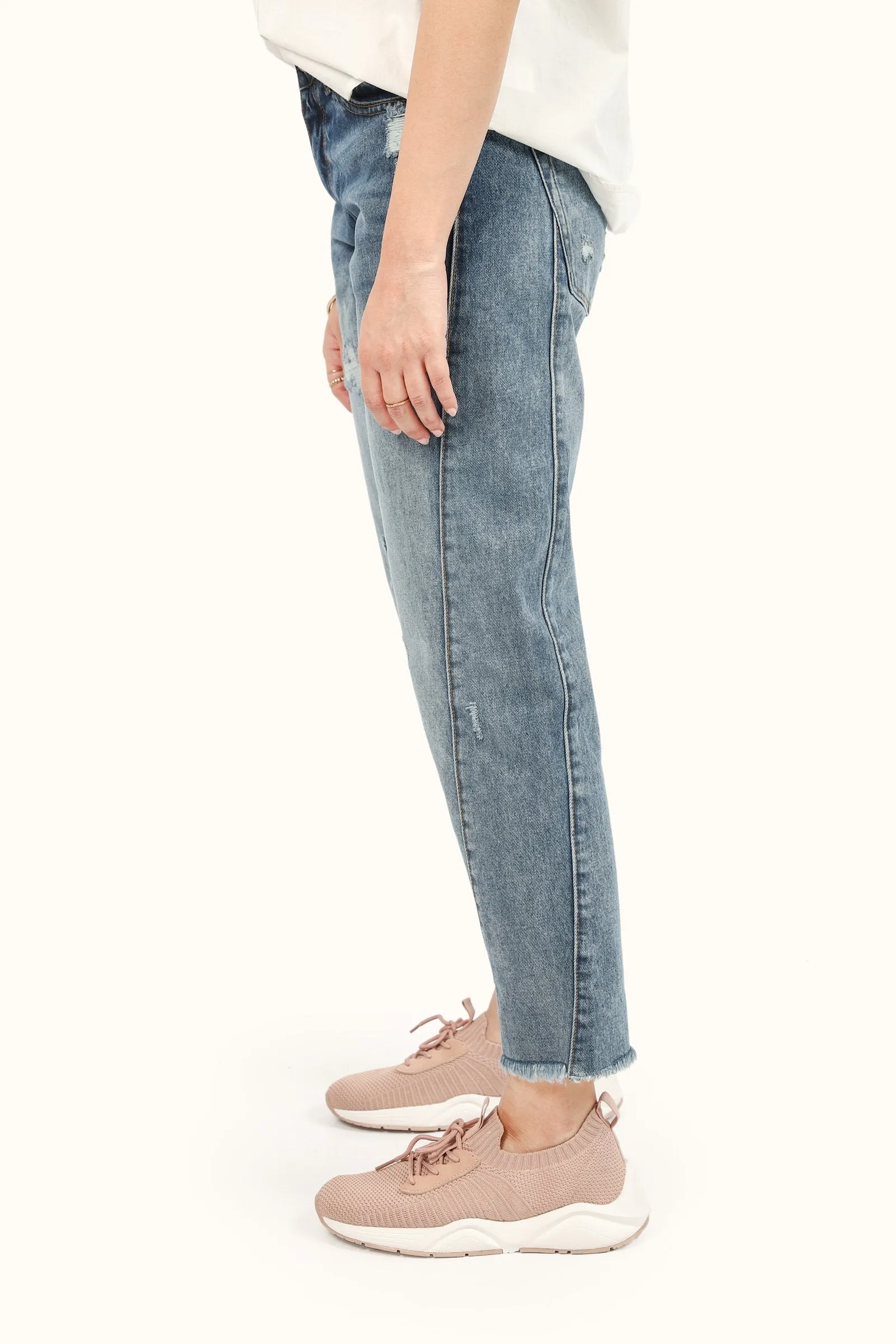 Ripped Slouchy Denim Jeans