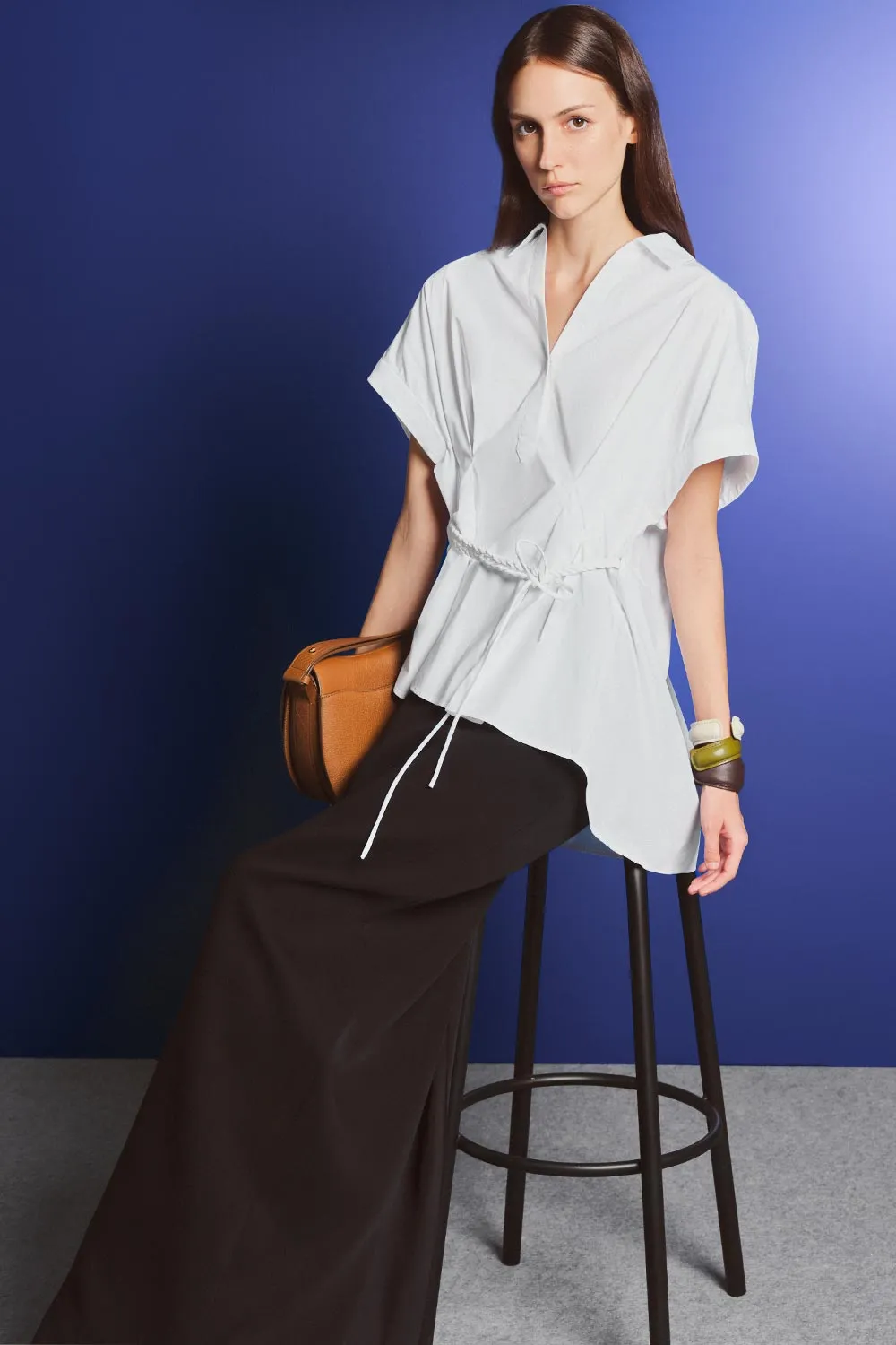Russell Trumpet Back Slit Polyester Floor Length Skirt