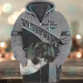 Shih Tzu Love Never Walk Alone 3D Full Print Shirts, Christmas Dog Memorial Gifts for loss of Dog