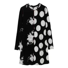 Slim Double Print Polka Dot Dress - Mixras