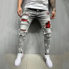 Slim-fit ripped jeans