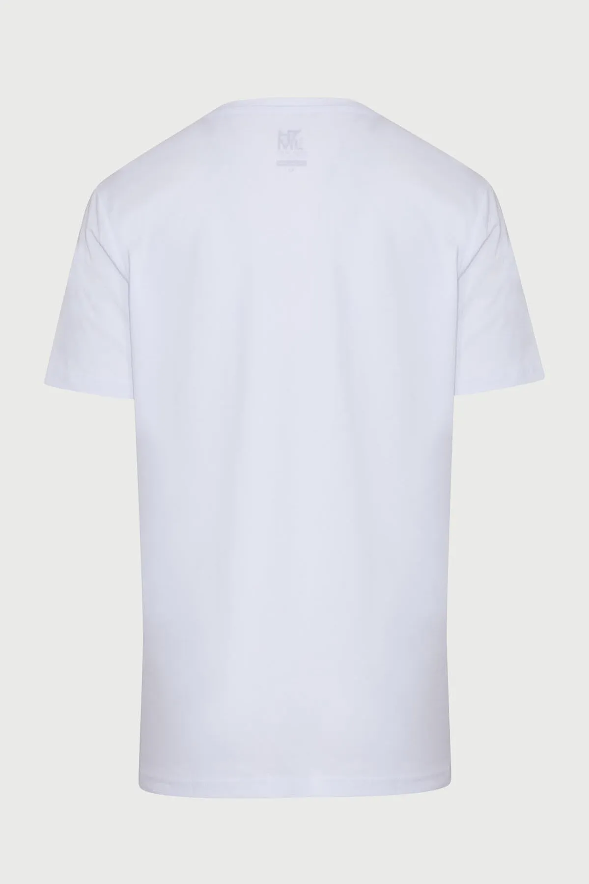 Slim Fit White Pi Printed Cotton Crew Neck T-Shirt