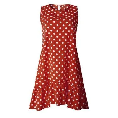 Spring Summer Street Sexy Casual Slim Thin Polka Dot Dress