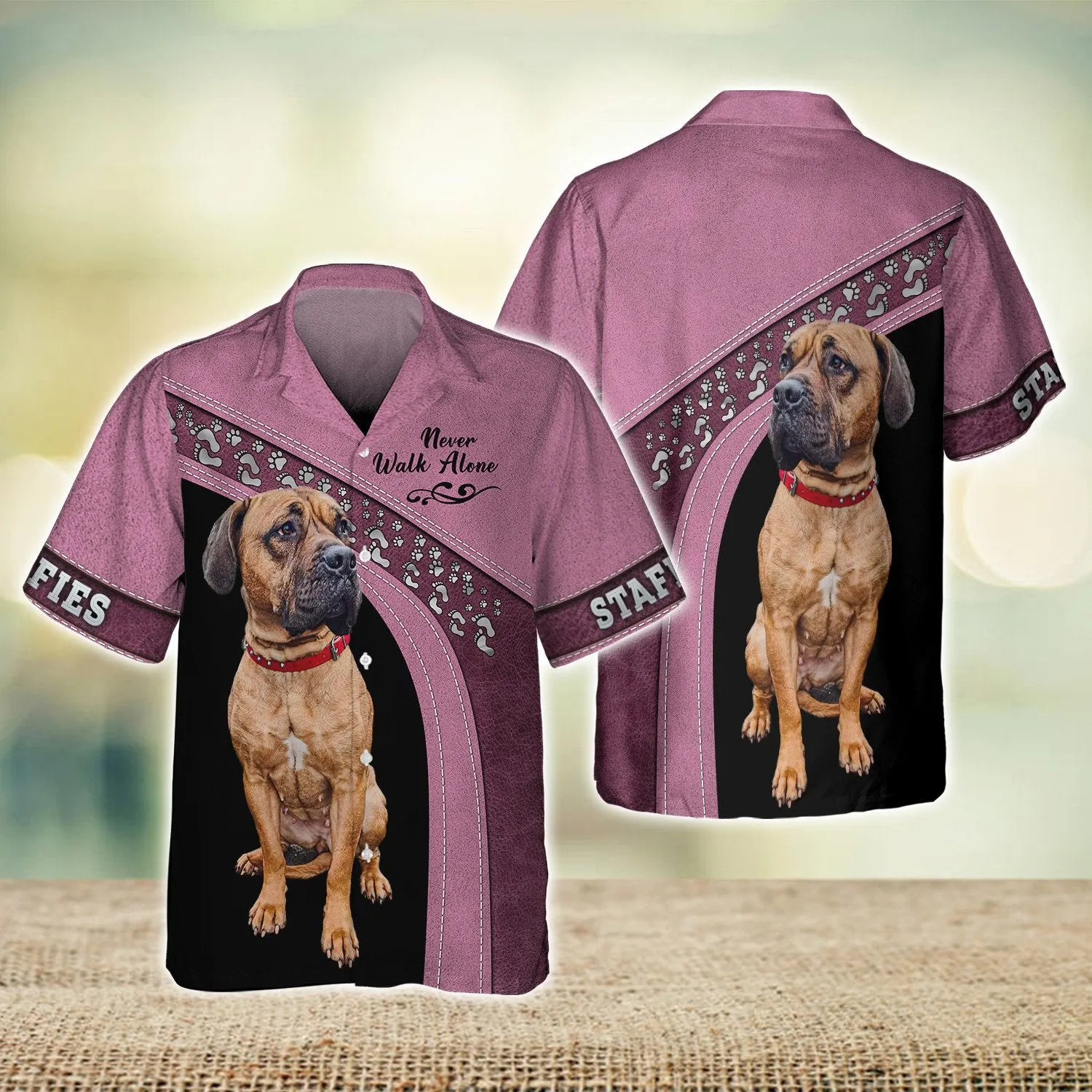 Staffies Love Never Walk Alone Love 3D Full Print Shirts, Shirt For Dog Lovers, Dog Memorial Gifts for loss of Dog