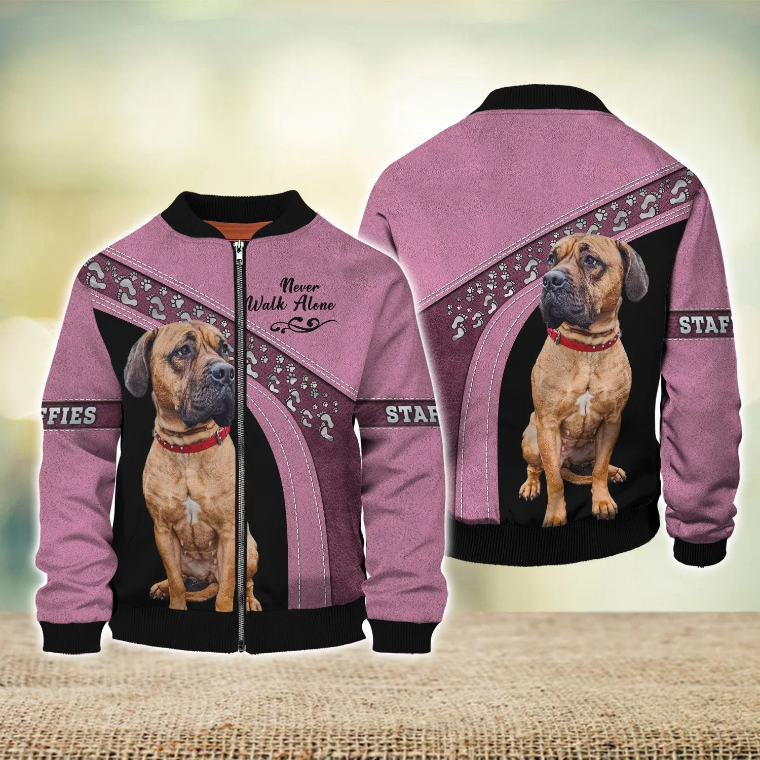 Staffies Love Never Walk Alone Love 3D Full Print Shirts, Shirt For Dog Lovers, Dog Memorial Gifts for loss of Dog