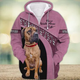 Staffies Love Never Walk Alone Love 3D Full Print Shirts, Shirt For Dog Lovers, Dog Memorial Gifts for loss of Dog