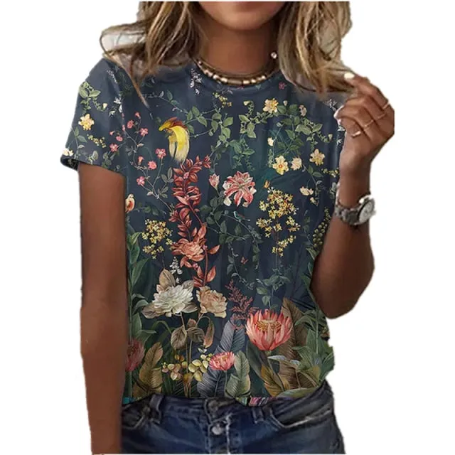 Sweet Printed Spandex Poly T-Shirt