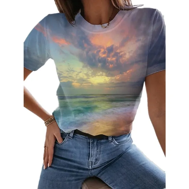 Sweet Printed Spandex Poly T-Shirt