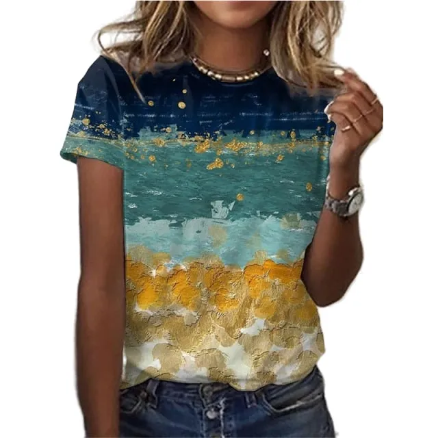 Sweet Printed Spandex Poly T-Shirt