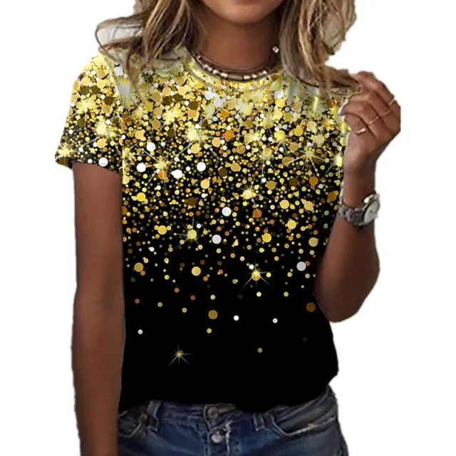 Sweet Printed Spandex Poly T-Shirt