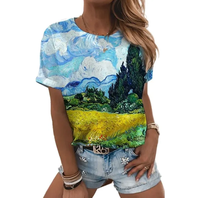 Sweet Printed Spandex Poly T-Shirt