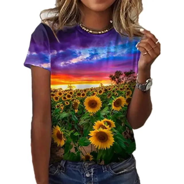 Sweet Printed Spandex Poly T-Shirt
