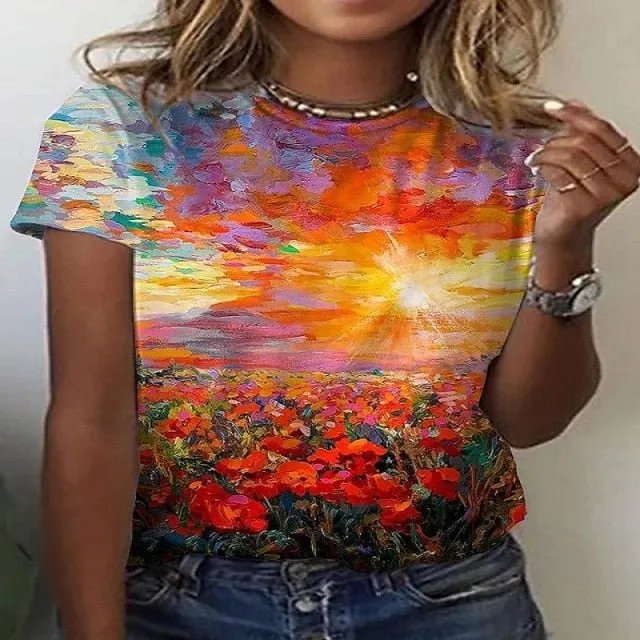 Sweet Printed Spandex Poly T-Shirt