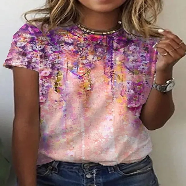 Sweet Printed Spandex Poly T-Shirt