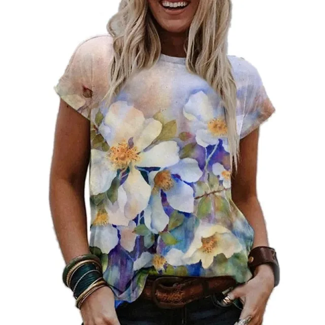 Sweet Printed Spandex Poly T-Shirt
