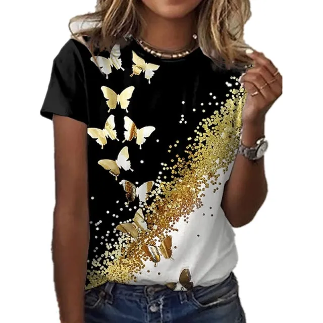Sweet Printed Spandex Poly T-Shirt