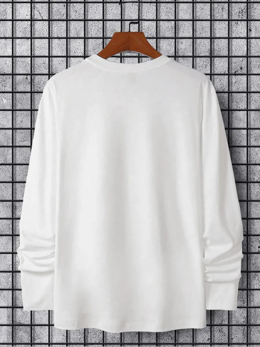SXV 'Los Angeles writing’ Printed Aesthetic Drop Shoulder Long sleeves Oversized Baggy T-shirt