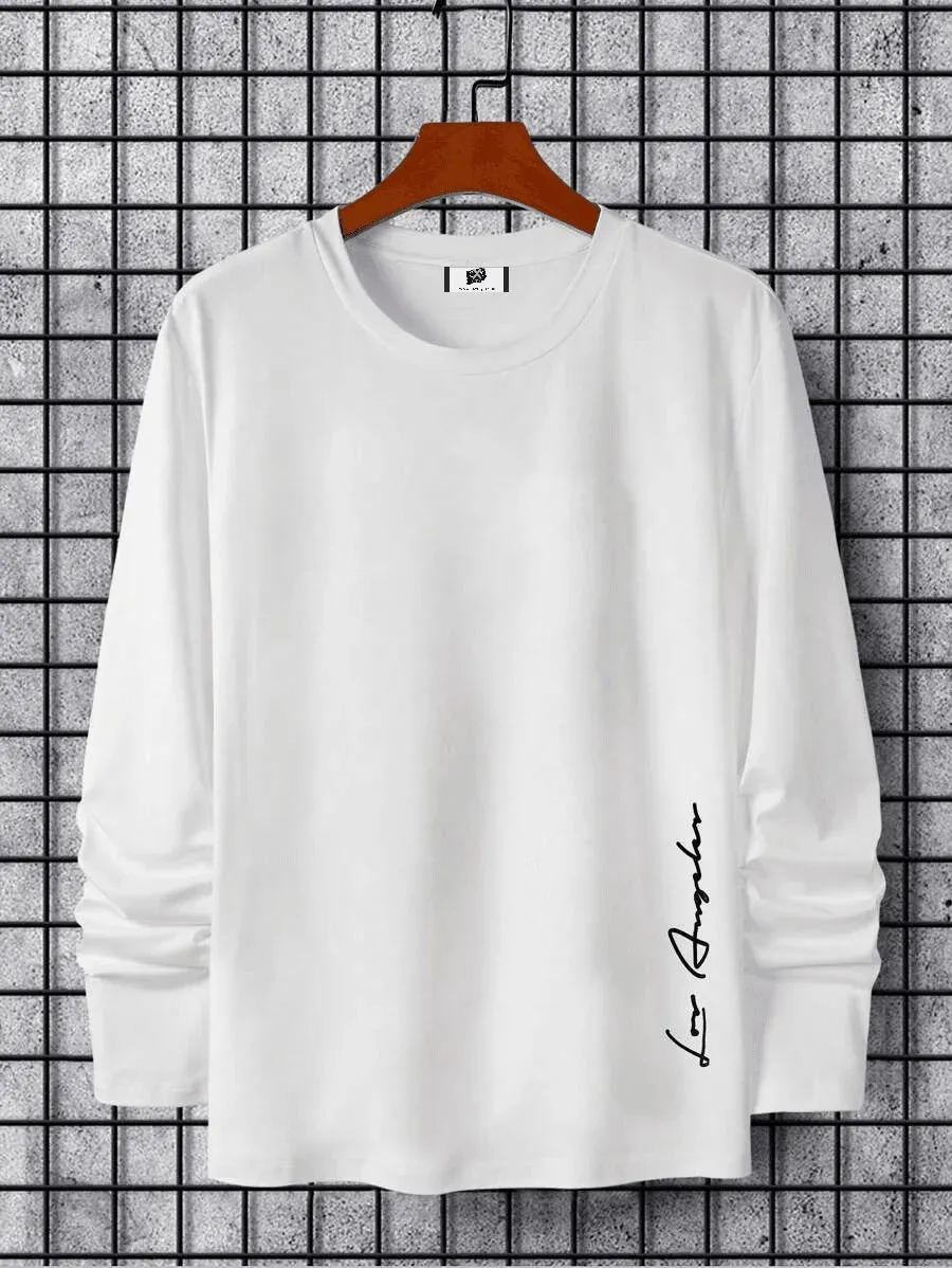 SXV 'Los Angeles writing’ Printed Aesthetic Drop Shoulder Long sleeves Oversized Baggy T-shirt