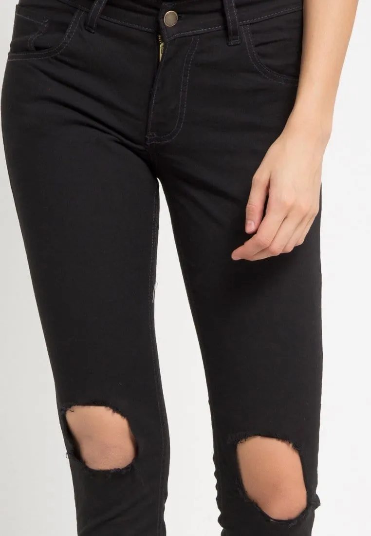 Third Day LB013i Ladies Denim Black Destroyed
