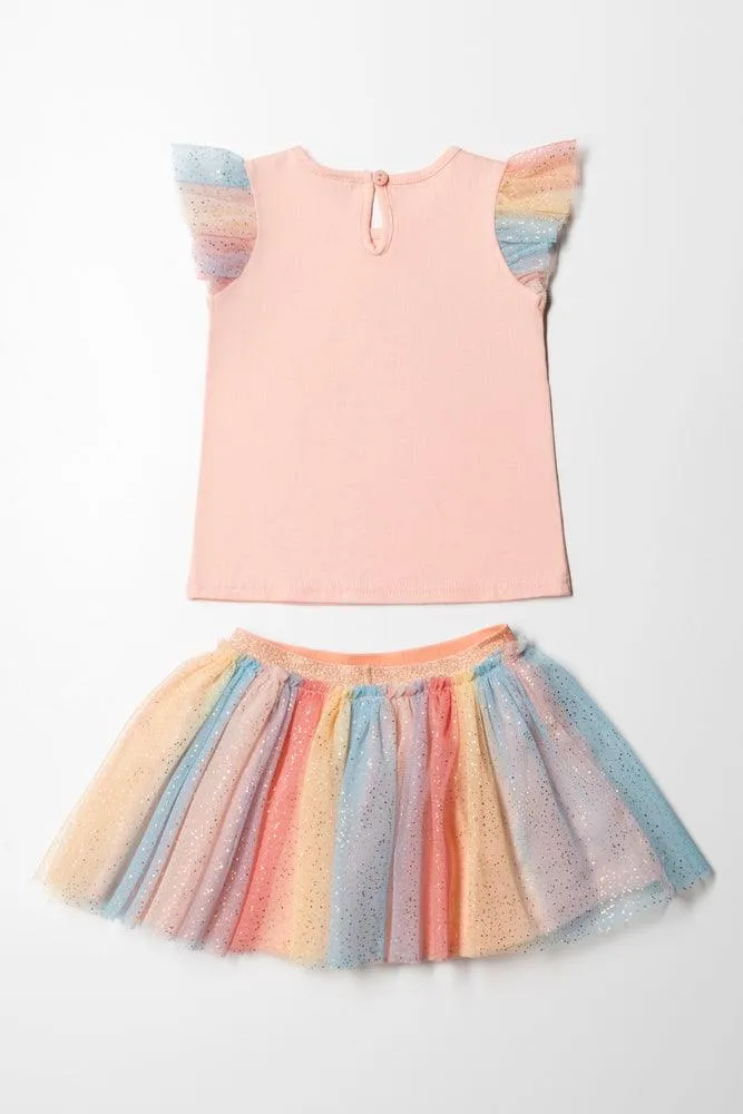 Tutu Skirt Set Peach