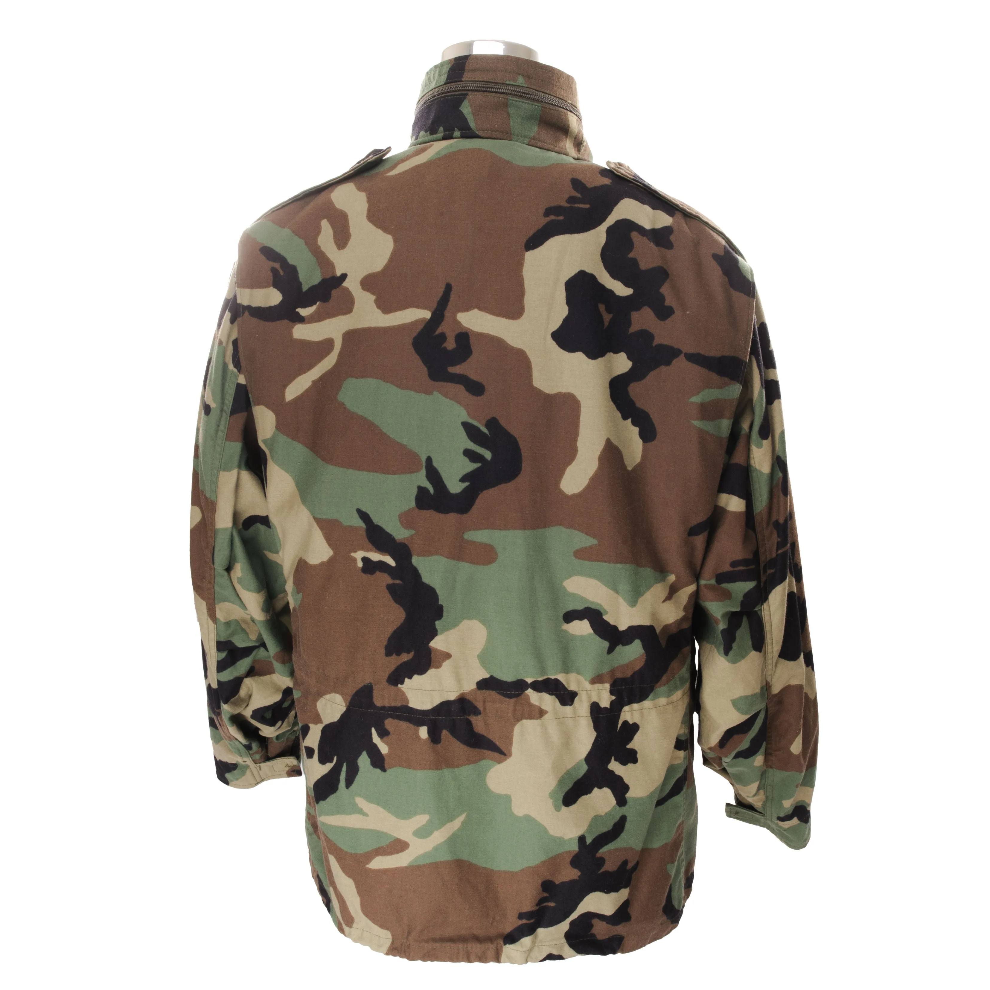 VINTAGE US ARMY M-1965 M65 WOODLAND CAMO FIELD JACKET 1999 LARGE REGULAR