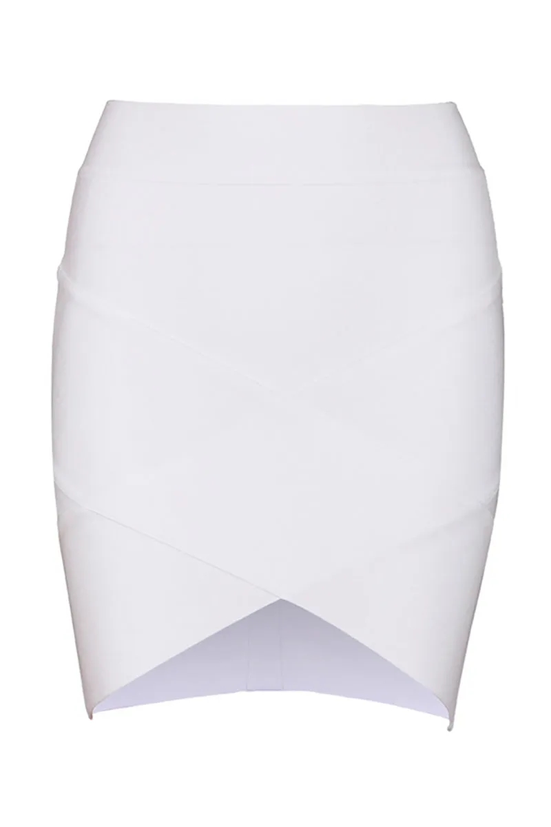 White Mini Sexy Bandage Tight Skirt