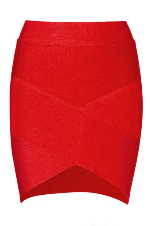 White Mini Sexy Bandage Tight Skirt