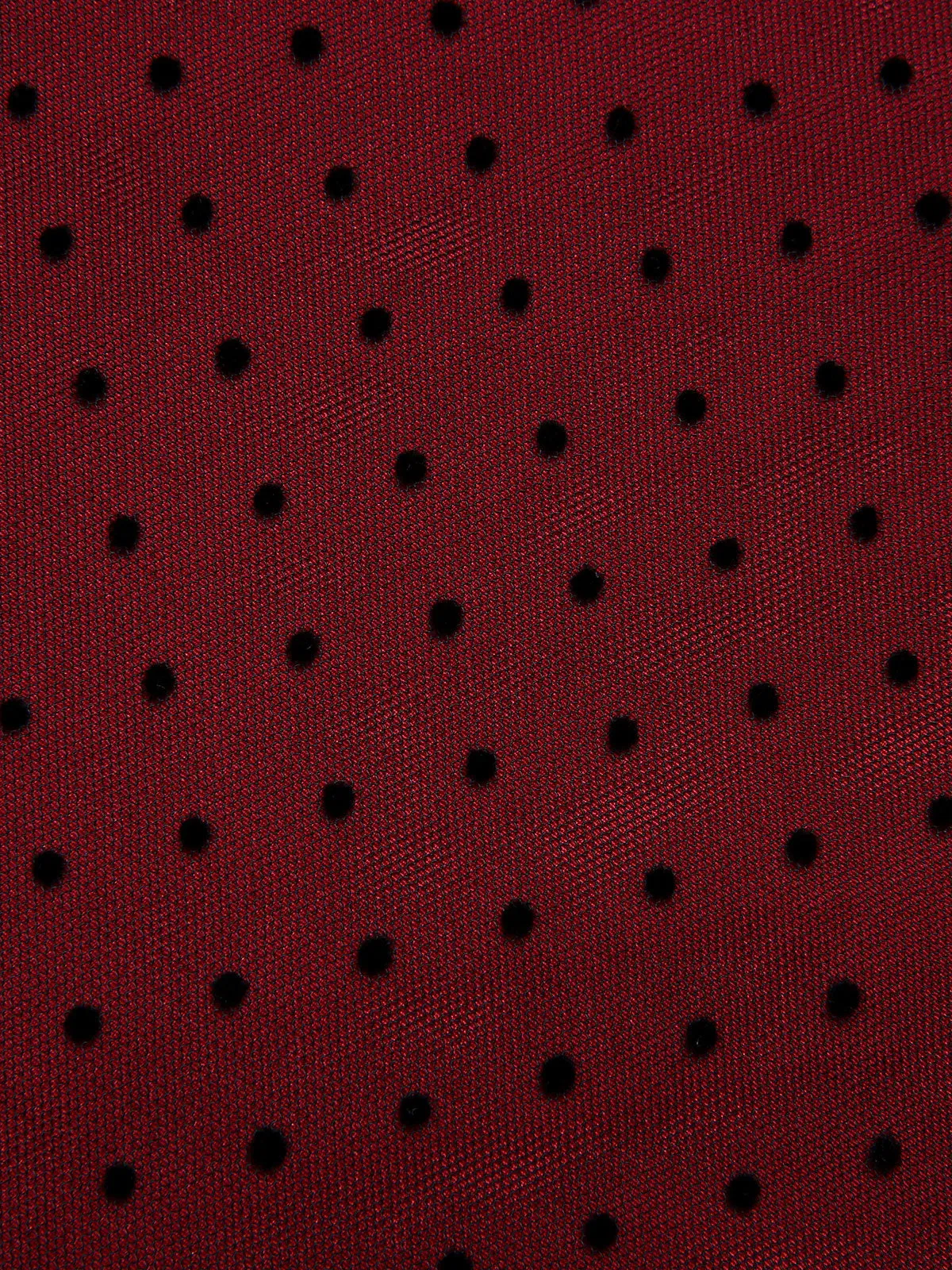 Wine Red 1950s Polka Dots Drop Shoulder Belt Dress