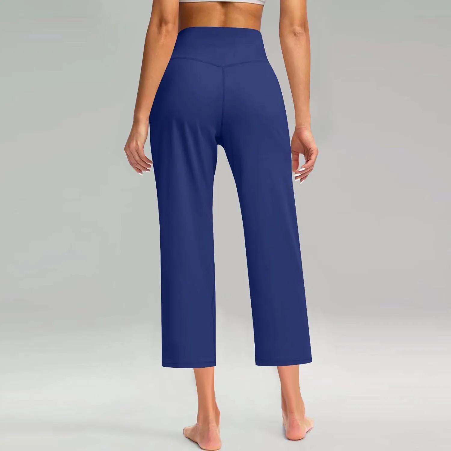 Women Yoga Capri Pants 2025 High Waist Solid Pant Wide Leg Workout Crop Summer Pants for Casual, Travel, Exercise