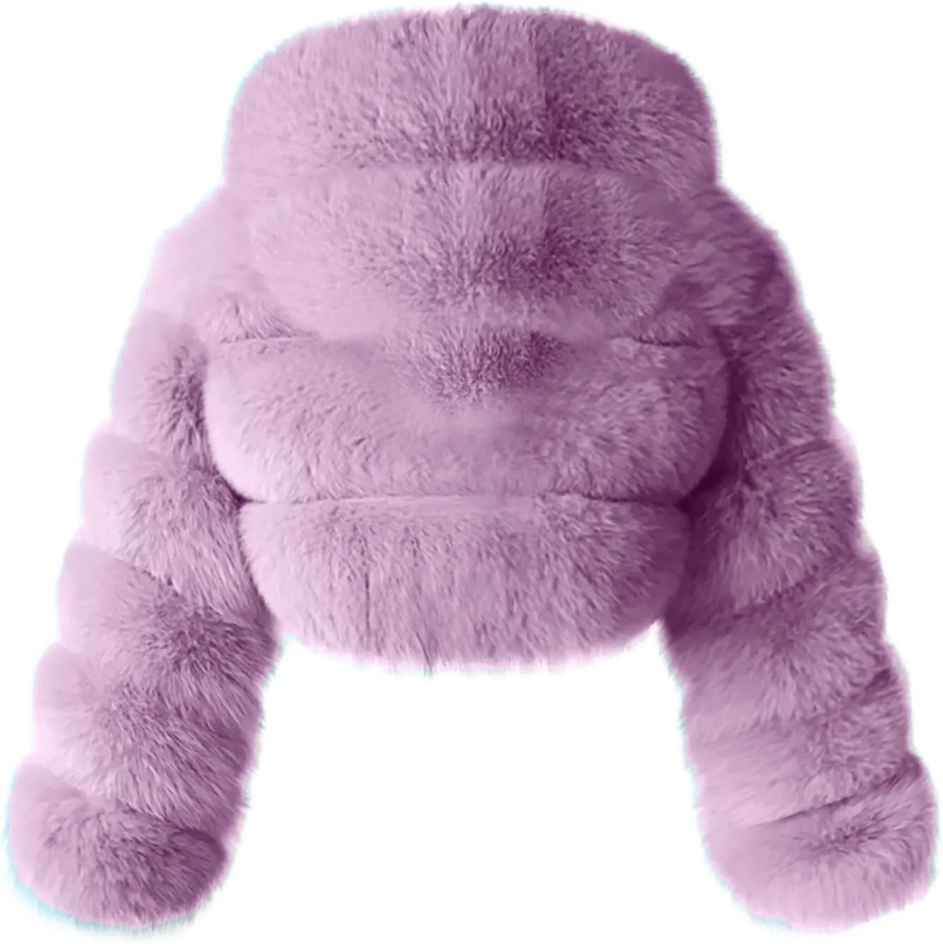 Women's Faux Fur Jacket Casual Fashion Cropped Coat Fluffy Shaggy Solid Outerwear Winter Warm Hooded Cardigan