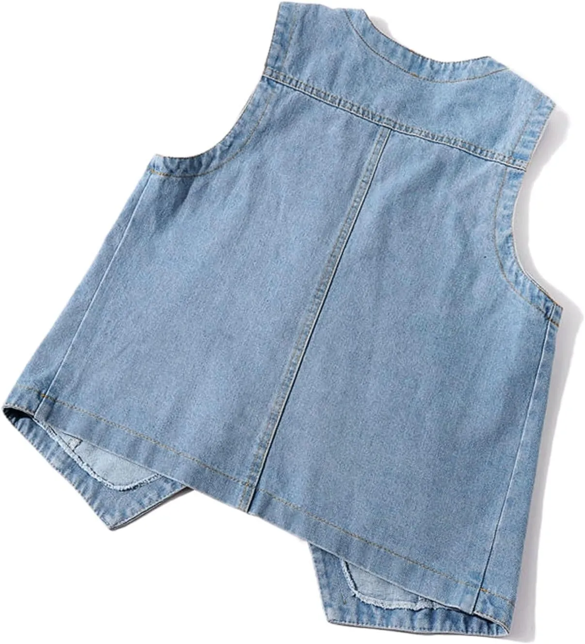 Women's Oversized Sleeveless Jean Denim Jacket Button Down Vest Top for Women Summer Fall Waistcoat Jeans Tops Coat