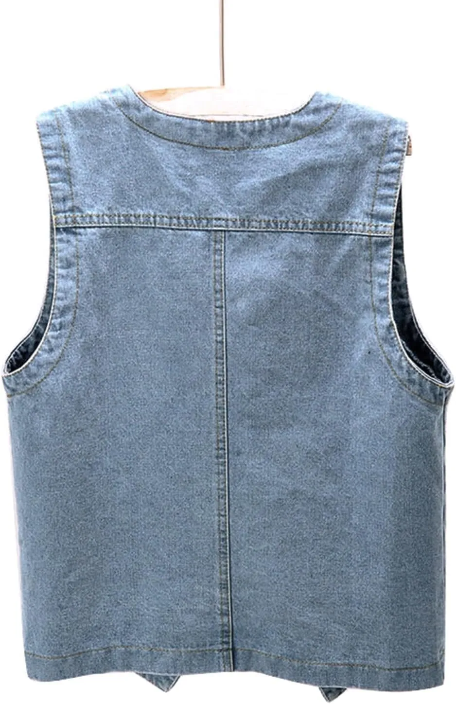 Women's Oversized Sleeveless Jean Denim Jacket Button Down Vest Top for Women Summer Fall Waistcoat Jeans Tops Coat